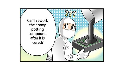 Can I rework the epoxy potting compound after it is cured